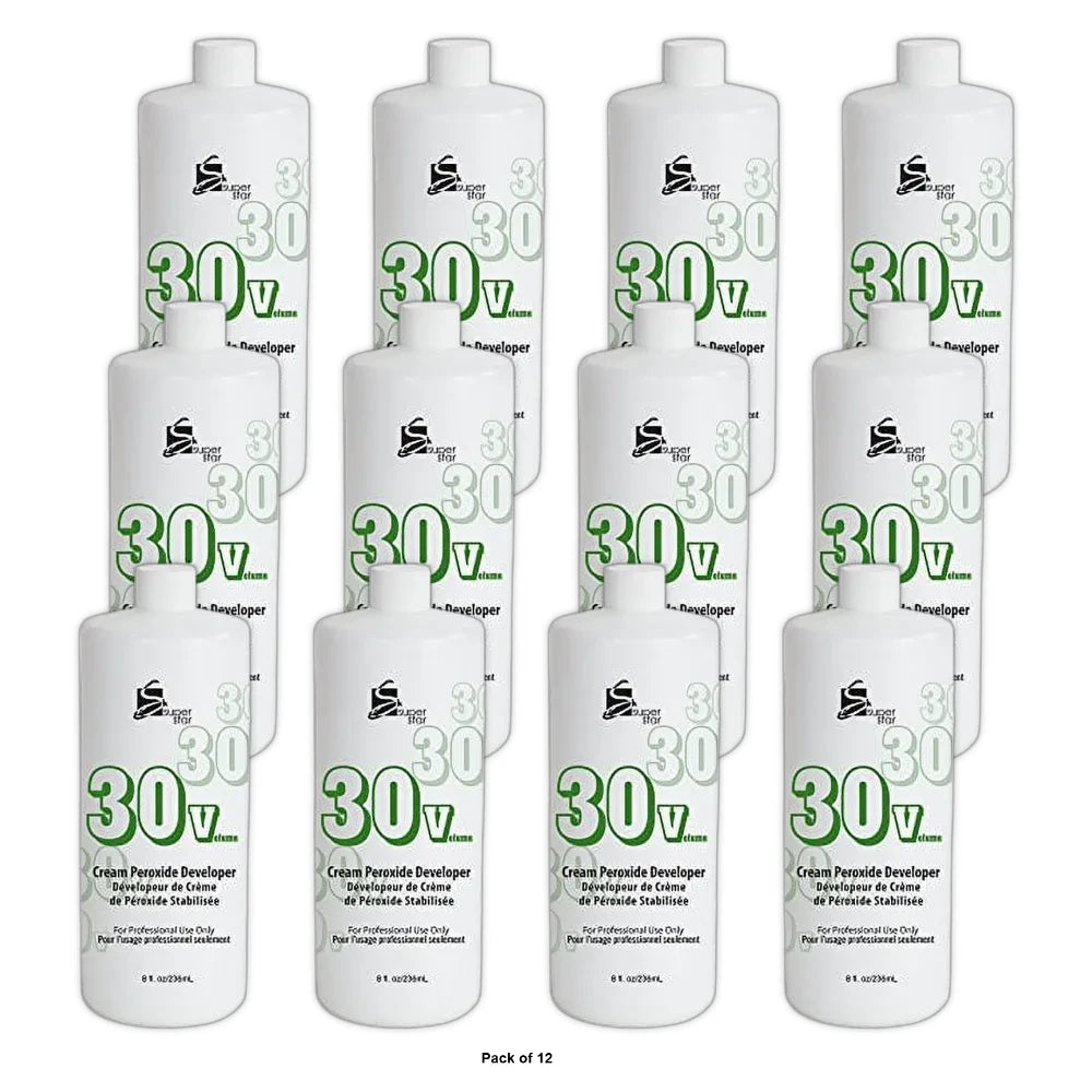 Superstar Stabilized Cream Peroxide Developer 30V HC-50305 8 oz (Pack of 12)