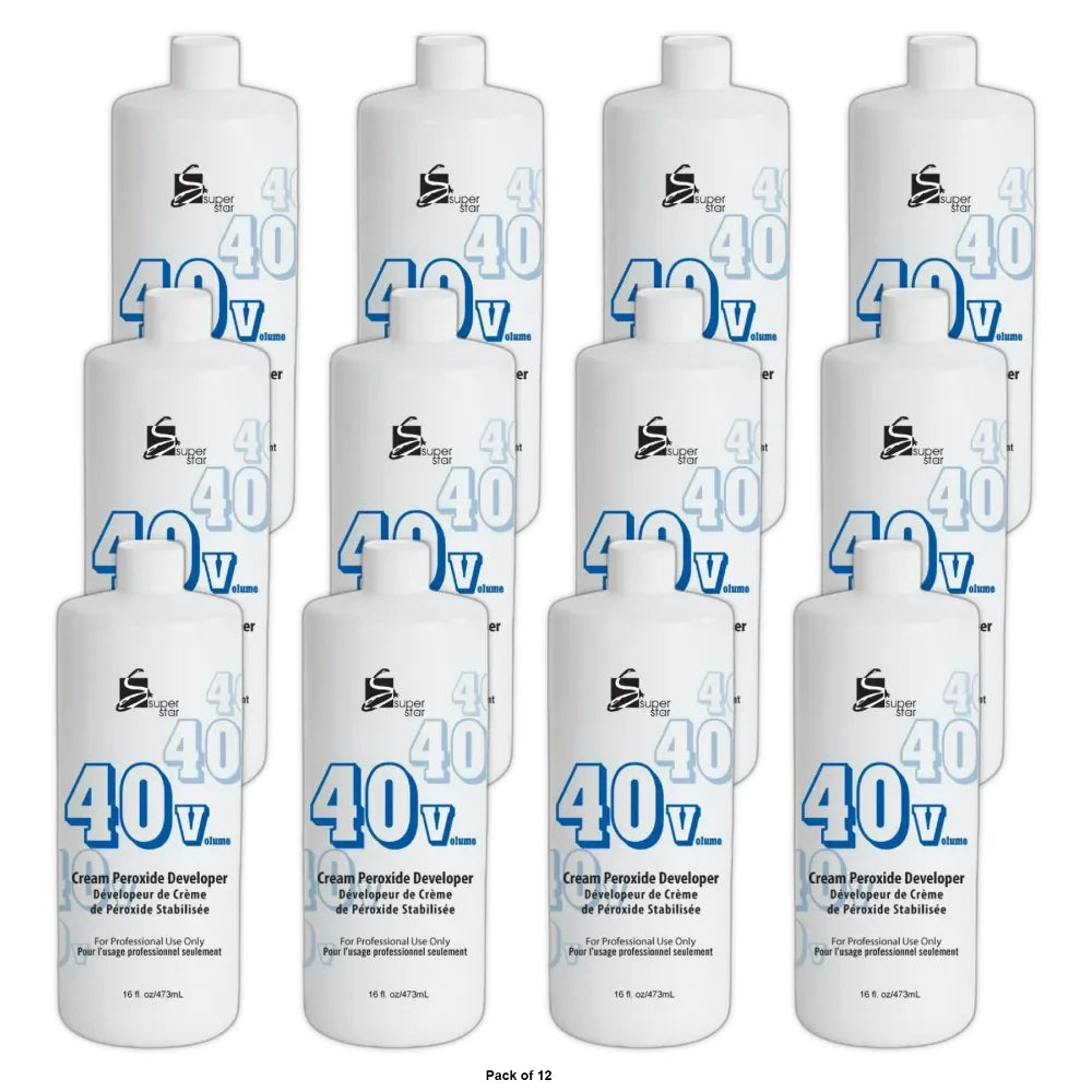 Superstar 40 Volume Cream Peroxide Developer 16 oz (Pack of 12)