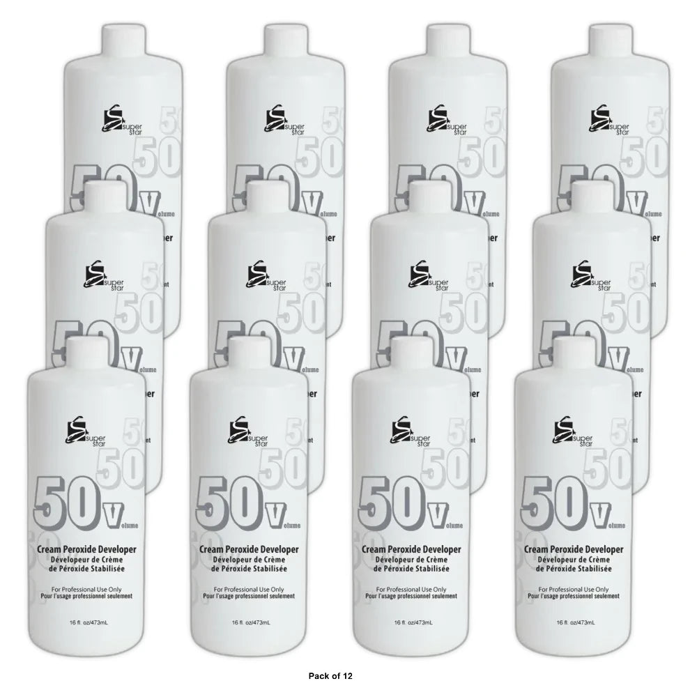 Cream Peroxide Developer 50 Volume (16 Oz) By Super Star (MRN50504) Hair Care (Pack of 12)