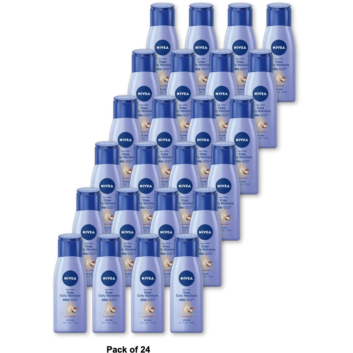 Nivea Shea Nourish Dry Skin Body Lotion With Shea Butter 2.5Oz (Pack of 24)