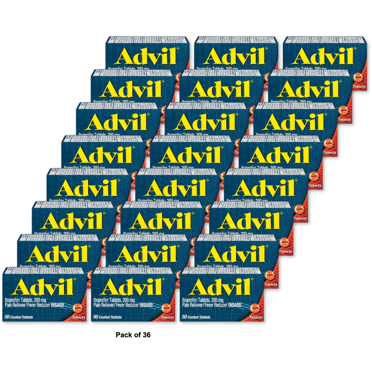 Advil Advanced Medicine For Pain 200Mg Tablets 1.76oz (Pack of 36)