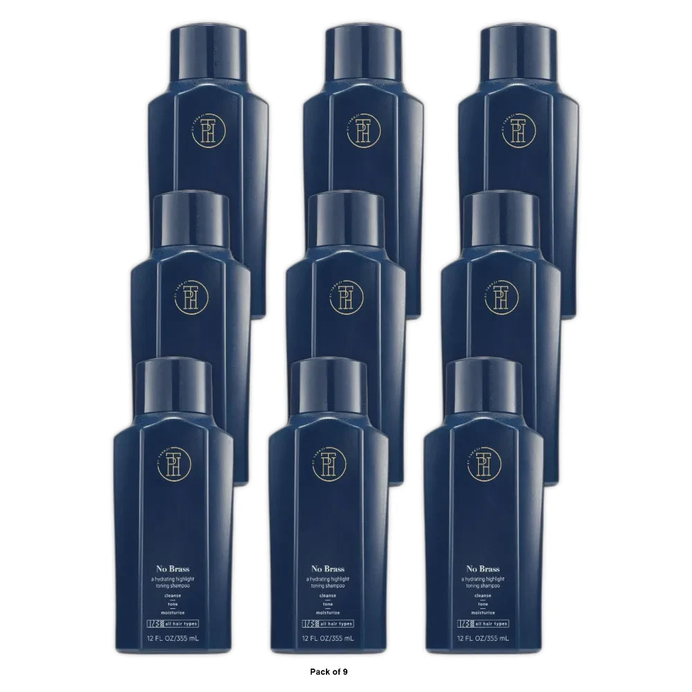 TPH BY TARAJI No Brass Vitamin E Hydrating Blue Toner Shampoo for Brunettes & Co 12 Oz (Pack of 9)