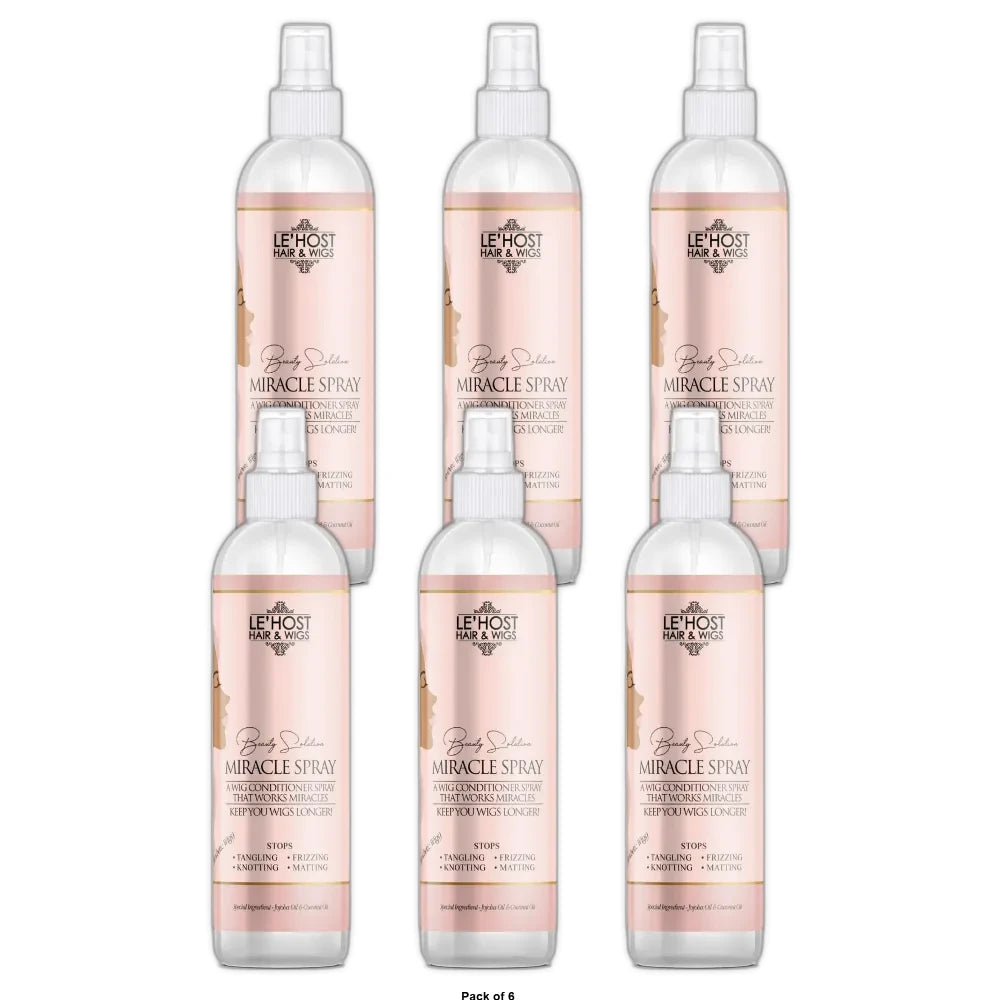 Le Host Hair & Wigs Beauty Solution Miracle Spray Tangle-Free Detangler All Hair 8 Oz (Pack of 6)