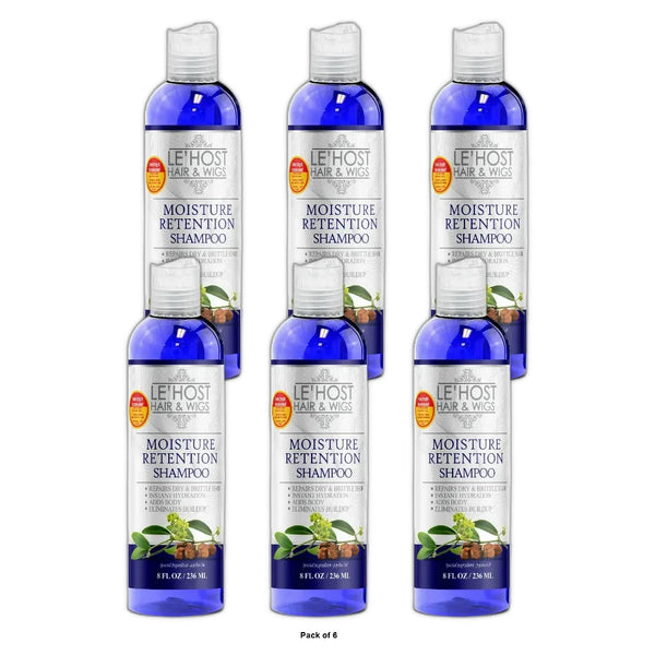 Le Host Moisture Retention Shampoo Nourishes Strengthens & Adds Flexibility 8 Oz (Pack of 6)