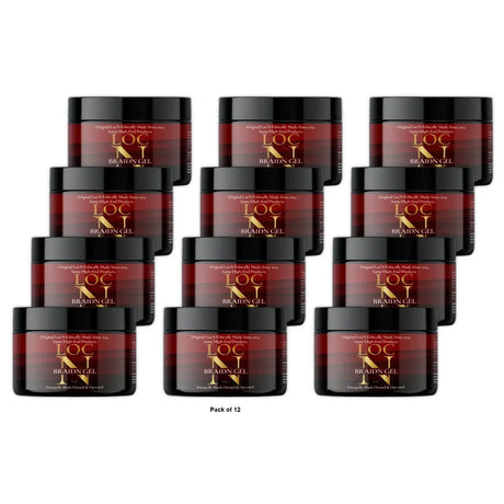 Loc N Braiding Gel Hair Gel 8 oz Hair Gel Frizz Control All Hair Types (Pack of 12)