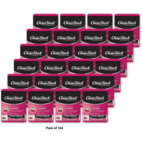 Chapstick Classic Cherry Flavor Skin Protectant Flavored Lip Balm Tube 0.15Oz (Pack of 144)