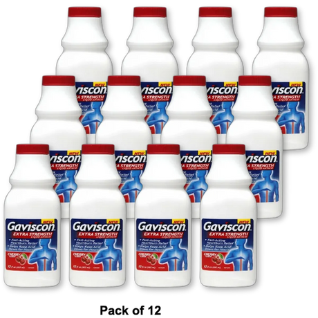 Gaviscon Extra Strength Liquid Antacid Cherry Flavor 12Oz (Pack of 12)