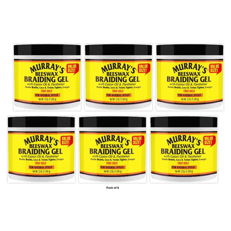 Murray's Beeswax Braiding Gel - 12.0 oz (Pack of 6)