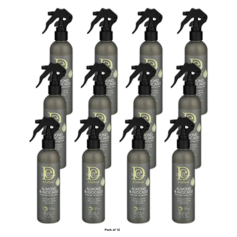 Design Essentials Natural Twist & Set Setting Lotion Almond & Avocado 8.0 FL OZ (Pack of 12)