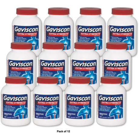 Gaviscon Extra Strength Tablets Original 12.8Oz (Pack of 12)