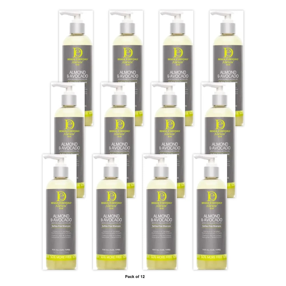 Design Essentials Almond Avocado Shampoo 12 oz - (Pack of 12)