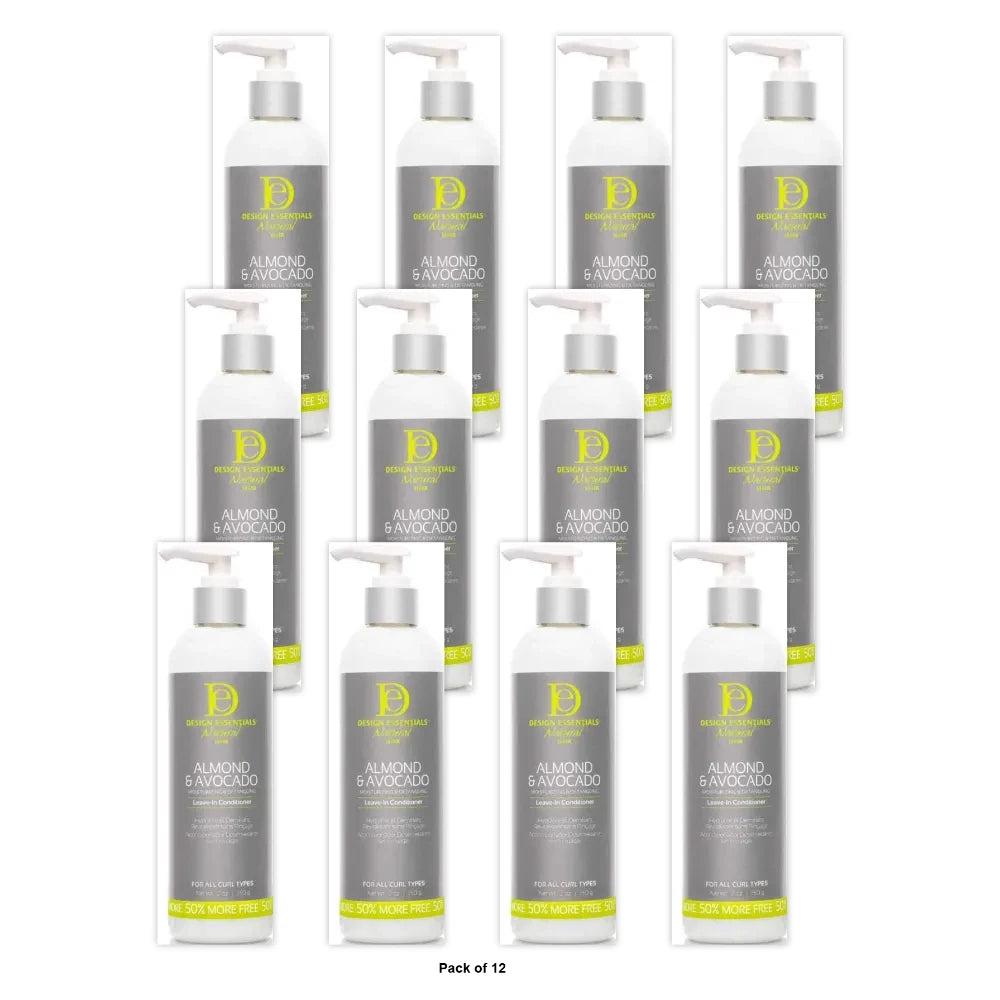 Design Essentials Natural Almond & Avocado Moisturizing & Detangling Conditioner 12 oz (Pack of 12)