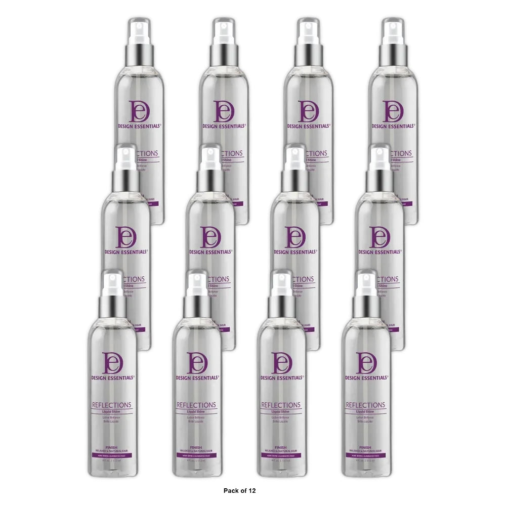 Design Essentials Reflections Liquid Shine Humidity-Resistant Hair Polish Spray, 4 Oz (Pack of 12)