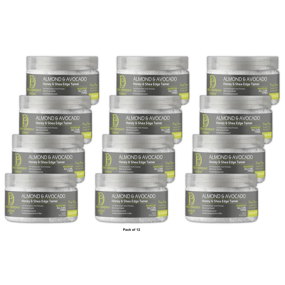 Design Essential Almond & Avocado Edge Tamer 3.7 Oz Hair Styling (Pack of 12)