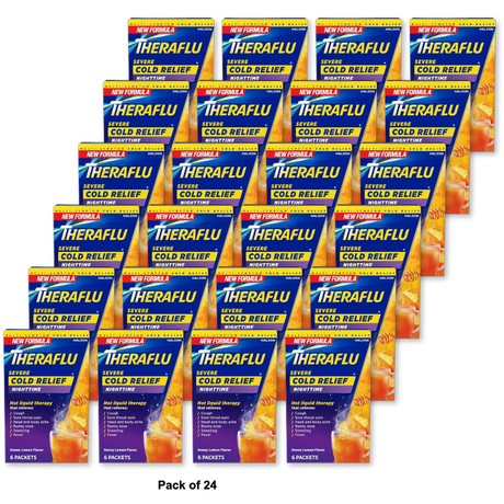 TheraFlu Nighttime Severe Cold Relief Honey Lemon Flavor Powder 3.7oz (Pack of 24)