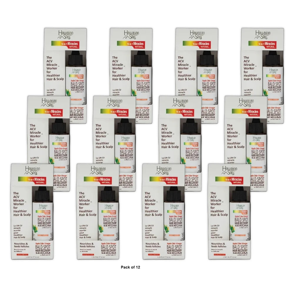Apple Cider Vinegar Bald Spot Recovery Serum 1.76 fl oz - with Black Castor Oil (Pack of 12)