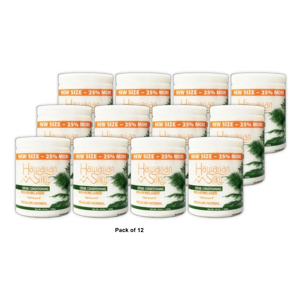 Hawaiian Silky- Creme Conditioning No Lye Relaxer Regular 20oz (Pack of 12)
