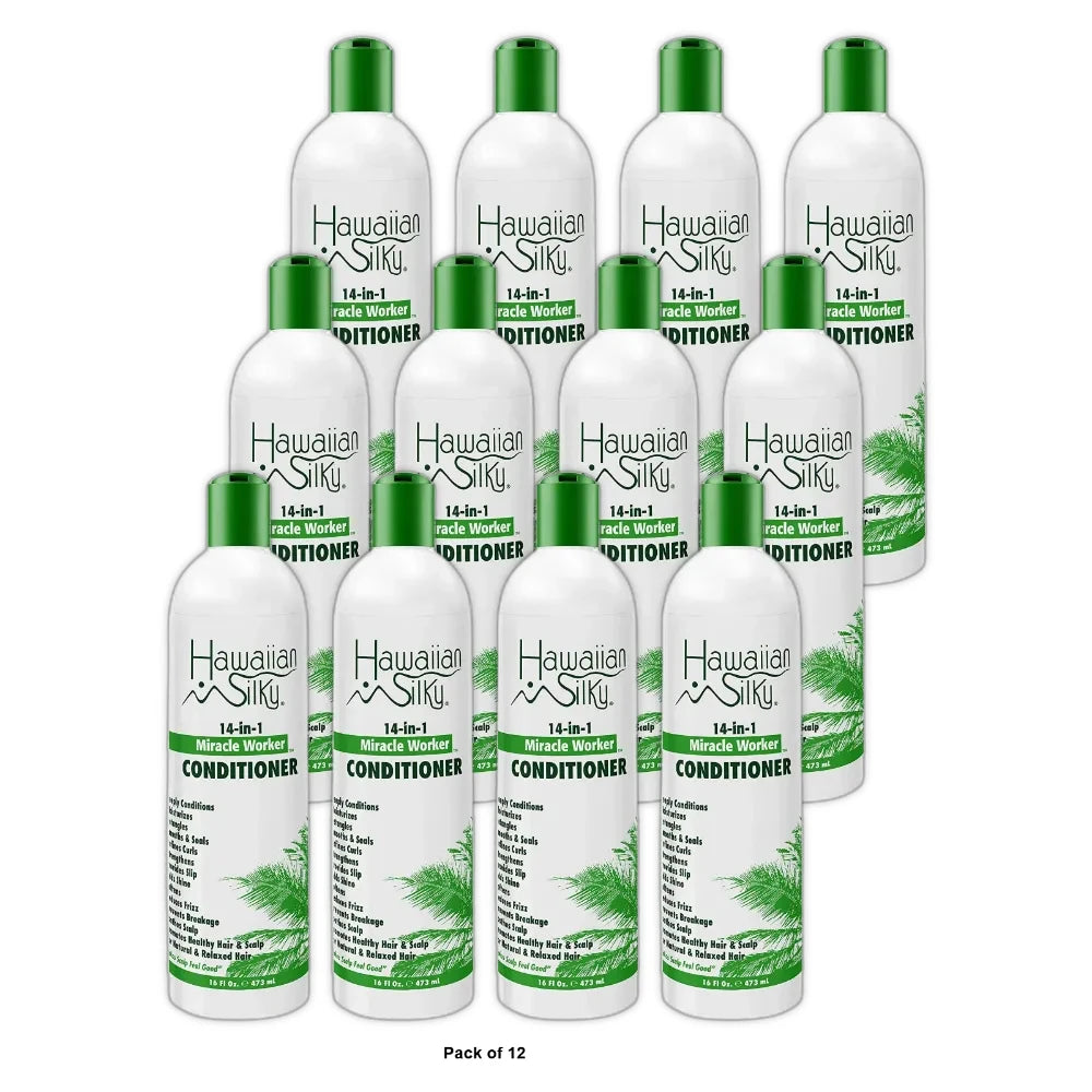 Hawaiian Silky 14-in-1 Miracle Worker Anti-Aging Moisturizing Repairing Daily Conditioner 16. Oz (Pack of 12)