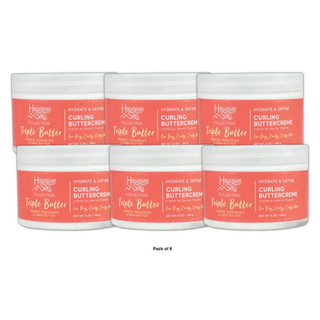 Hawaiian Silky - Triple Butter Hydrate Define Curling Butter Creme 16 Oz (Pack of 6)
