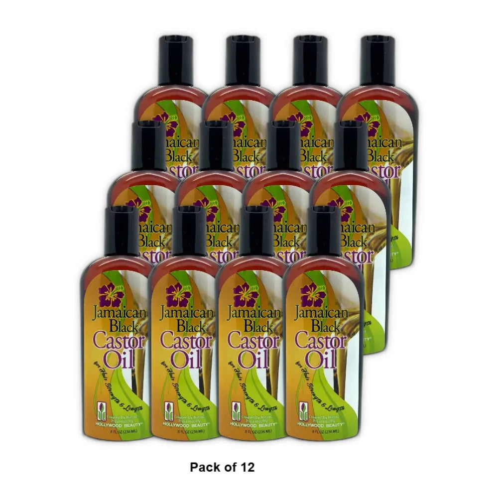 Hollywood Beauty jamaican black castor oil fluid ounce Black 8 Fl Oz (Pack of 12)