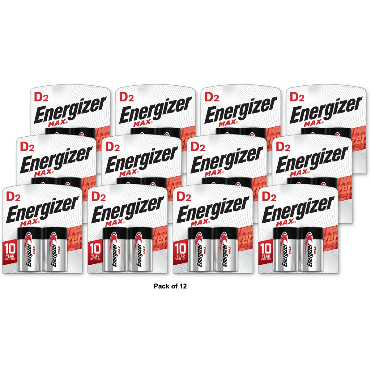 Energizer Max D Alkaline Batteries D 5.8Oz (Pack of 12)
