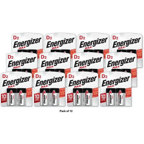 Energizer Max D Alkaline Batteries D 5.8Oz (Pack of 12)
