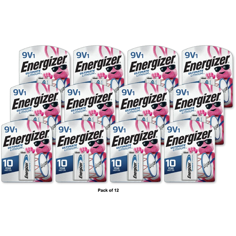 Energizer Ultimate Lithium 9 Volt Battery 1.28Oz (Pack Of 12)