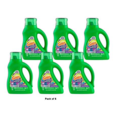 Gain Liquid Detergent 46 oz + Odor Defense (Pack of 6)