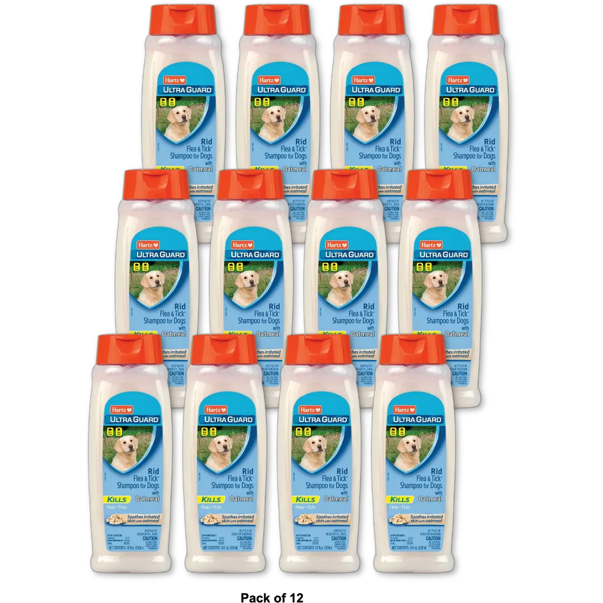 Hartz Ultra Guard Rid Flea and Tick Oatmeal Dog Shampoo 18Oz (Pack of 12)