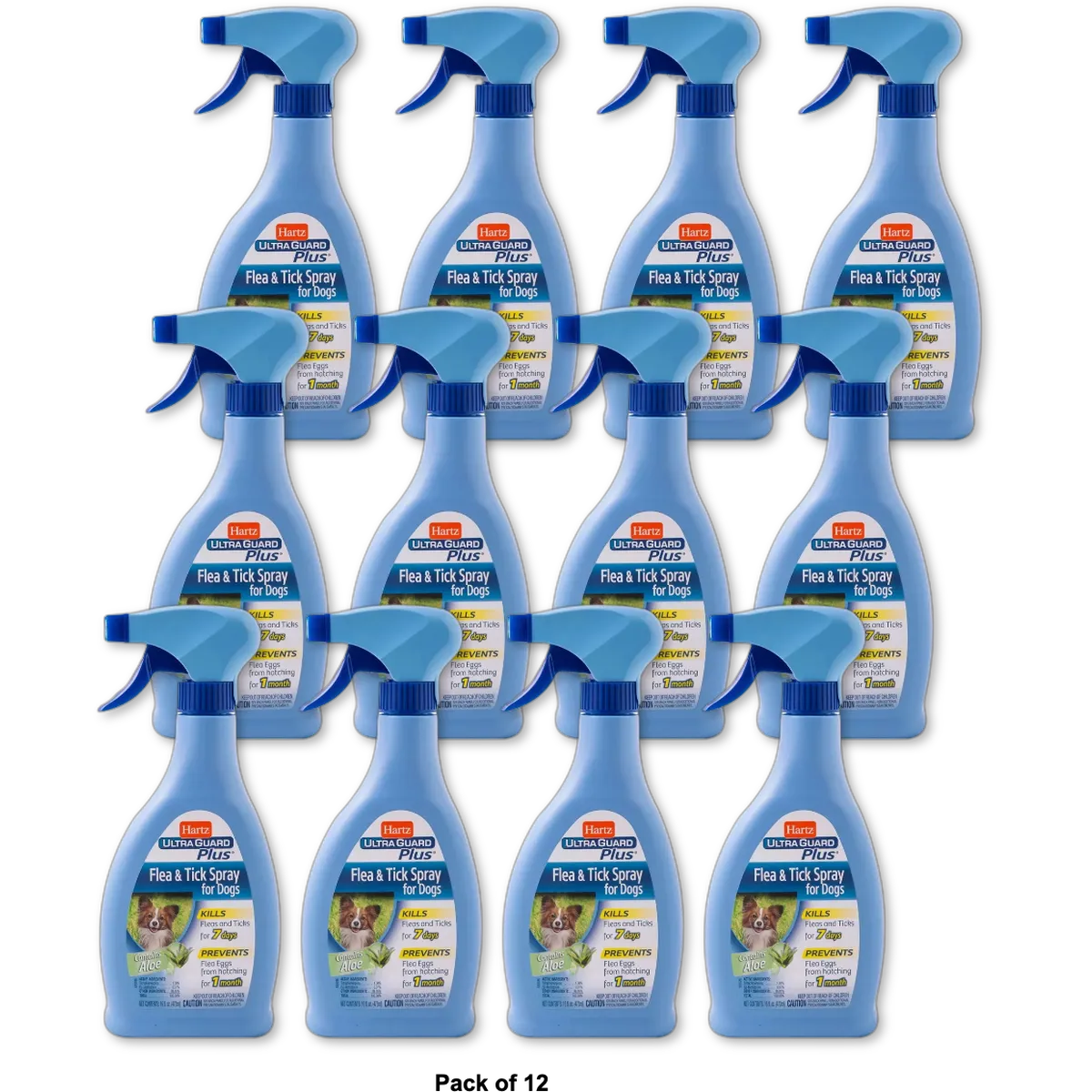 Hartz Ultraguard Plus Flea and Tick Spray for Dogs 16Oz (Pack of 12)