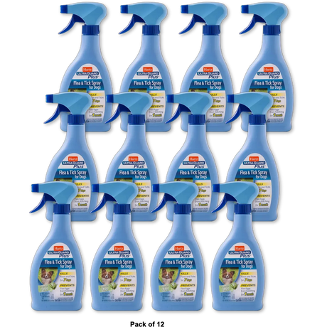 Hartz Ultraguard Plus Flea and Tick Spray for Dogs 16Oz (Pack of 12)