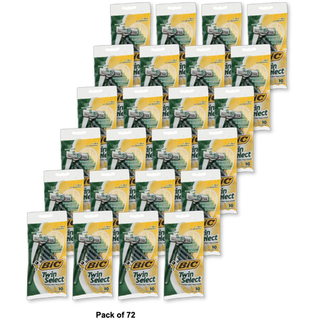 Bic Twin Select Shavers For Men Sensitive Skin 2.56Oz (Pack of 72)