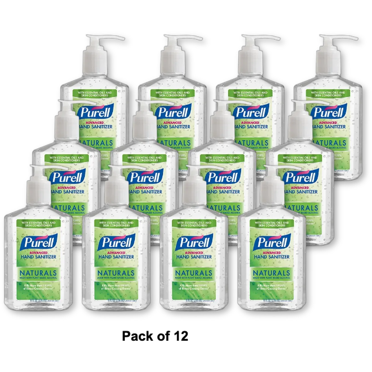 Purell Advanced Hand Sanitizer Naturals 8Oz (Pack of 12)