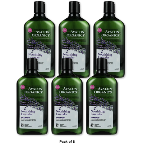 Avalon Organics Lavender Nourishing Hair Shampoo 11Oz (Pack of 6)
