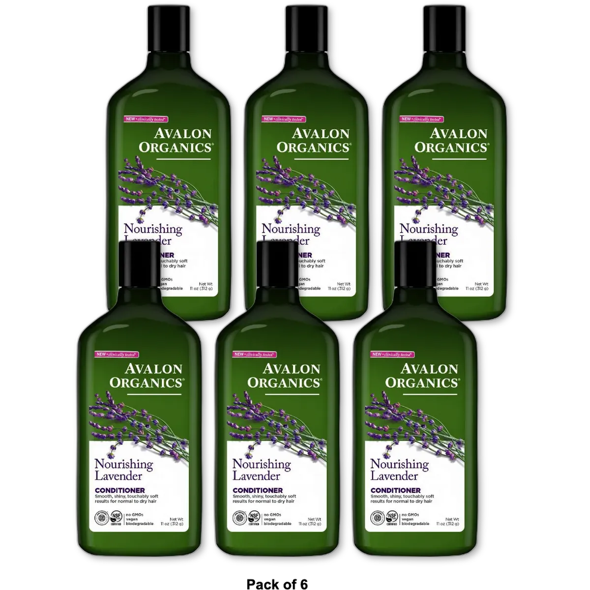 Avalon Organics Nourishing Lavender Hair Conditioner 11Oz (Pack of 6)