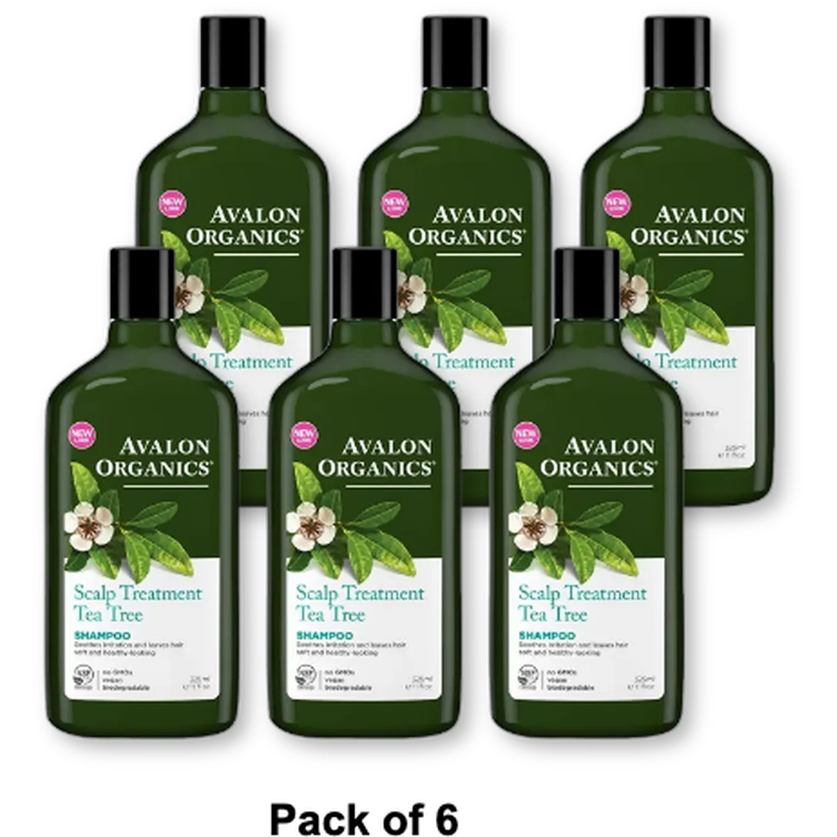 Avalon Organics Tea Tree Scalp Treatment Hair Shampoo11Oz (Pack of 6)