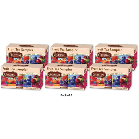 Celestial Seasonings Fruit Tea Sampler Herbal Tea 1.4Oz (Pack Of 6)