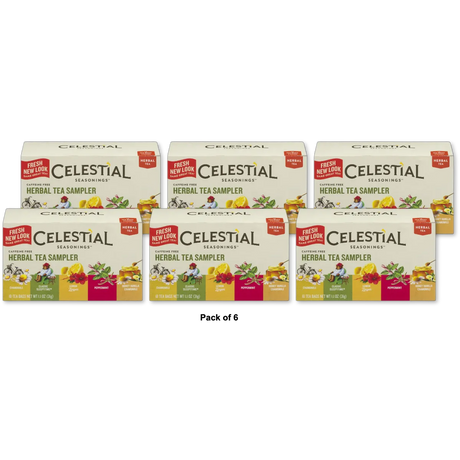 Celestial Seasonings Herbal Tea Sampler With 5 Flavors20 Bags 1.1Oz (Pack Of 6)