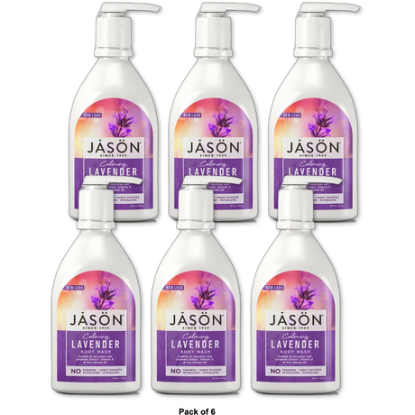 Jason Calming Lavender Pure Natural Body Wash 30Oz (Pack of 6)