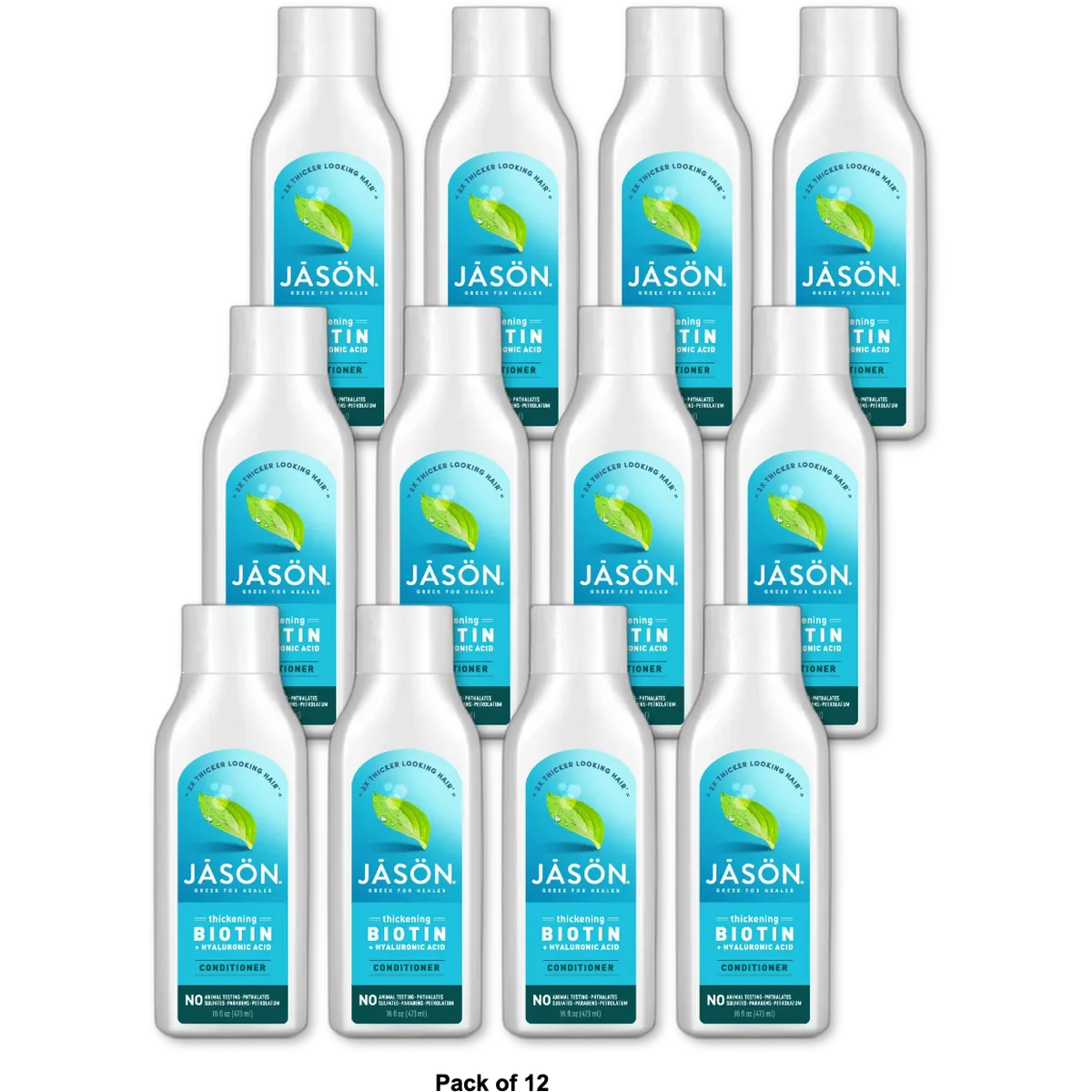 Jason Natural Biotin Hair Fortifying Conditioner 16Oz (Pack of 12)