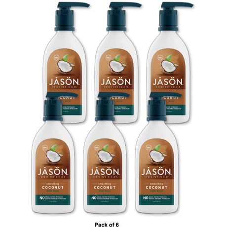 Jason Natural Smoothing Coconut Body Wash 30Oz (Pack of 6)