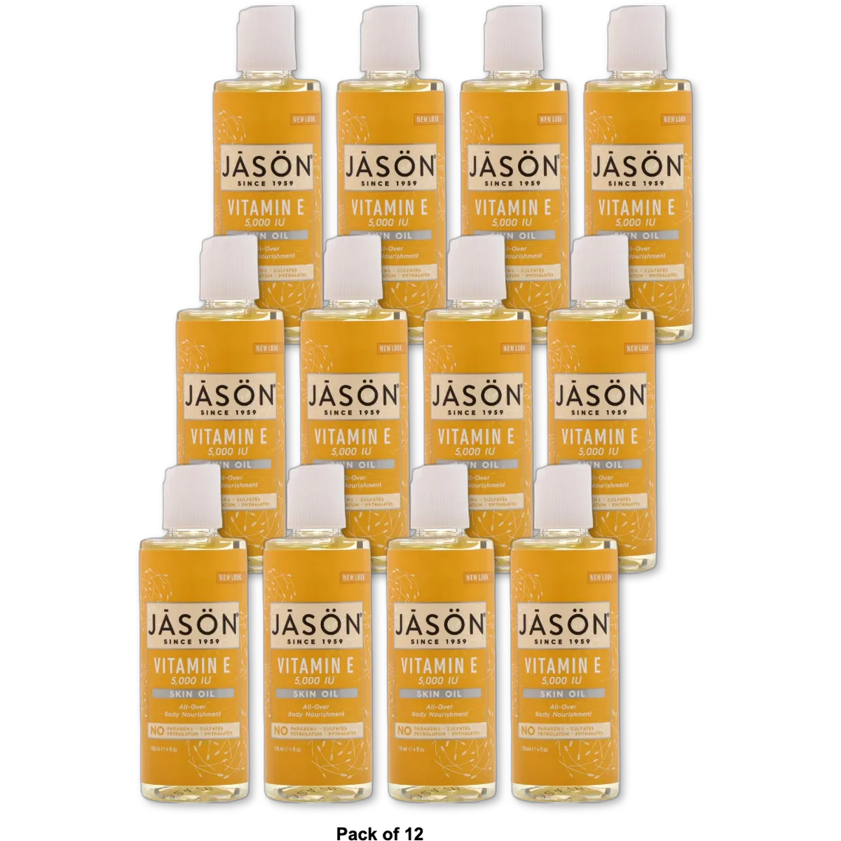 Jason Vitamin E 5000 IU All-Over Body Nourishment Skin Oil 4Oz (Pack of 12)