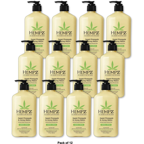 Hempz Sweet Pineapple and Honey Melon Herbal Body Moisturizer 17Oz (Pack of 12)