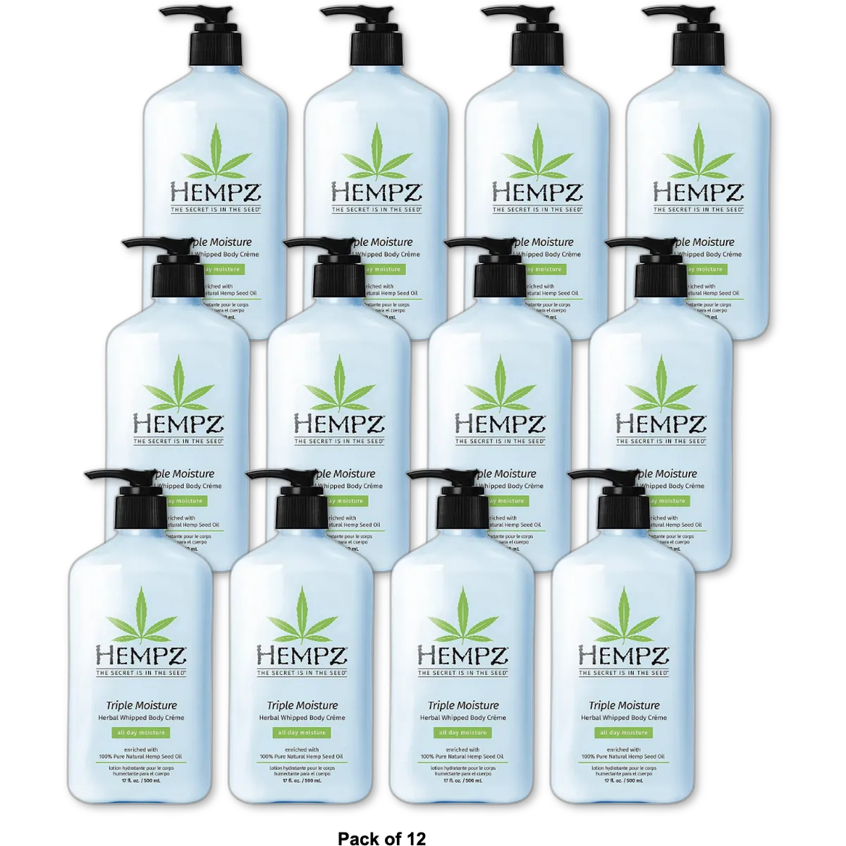 Hempz Triple Moisturizer Herbal Whipped Body Creme 17Oz (Pack of 12)