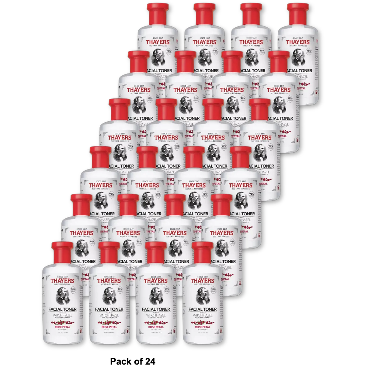 Thayers Rose Petal Witch Hazel With Aloe Vera Formula Alcohol Free Toner 12Oz (Pack of 24)