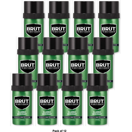 Brut Classic Round Soild Deodorant for Men 2.7Oz (Pack of 12)