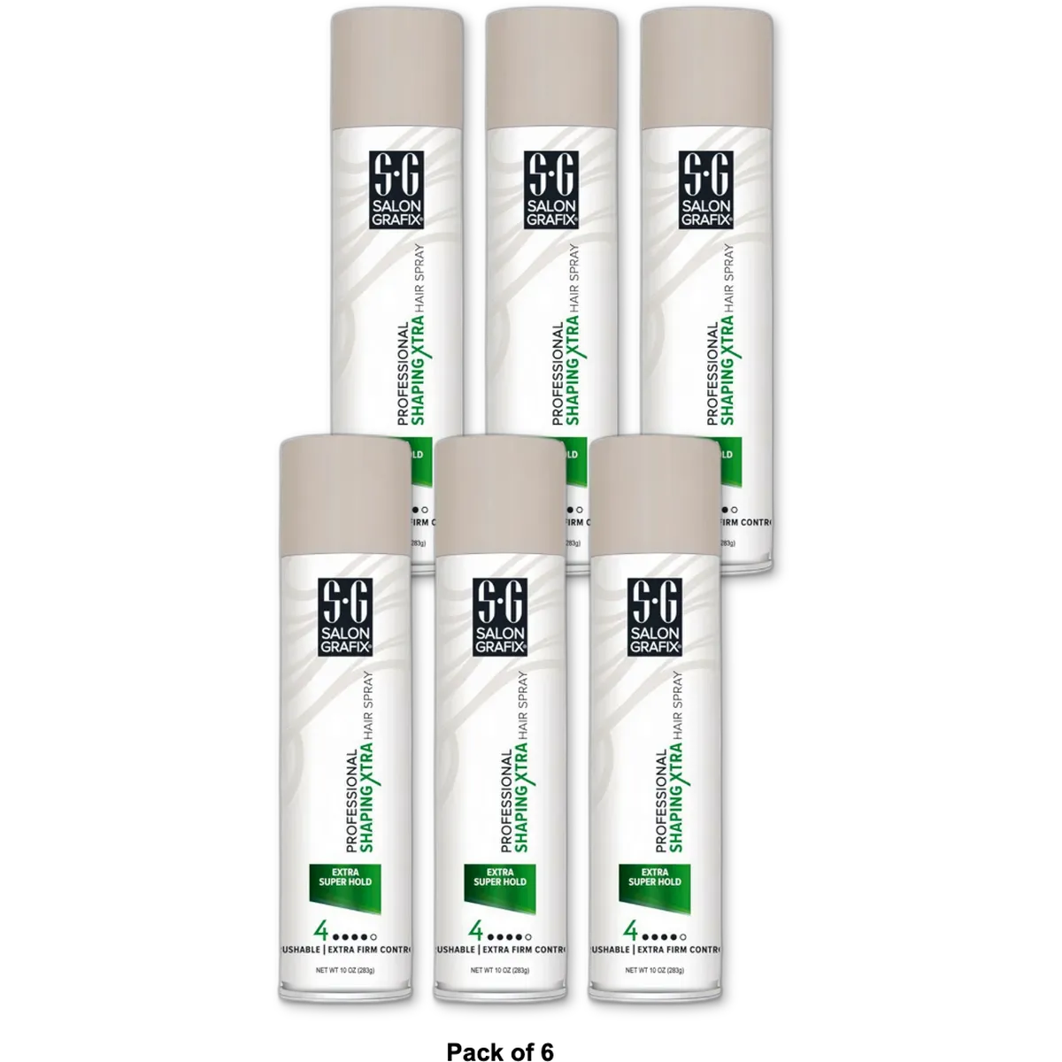 Salon Grafix Professional Shaping Hair Spray Extra Super Hold 10Oz (Pack of 6)