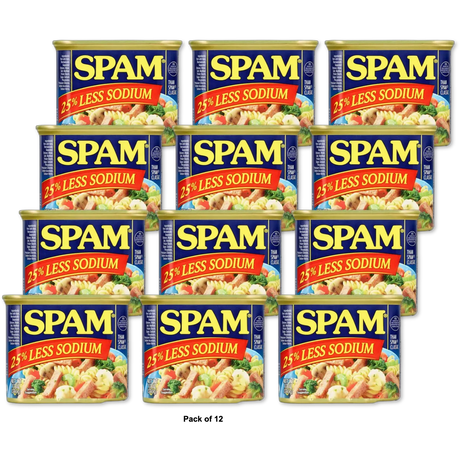 Spam Less Sodium Lunch Meat 12Oz (Pack of 12)