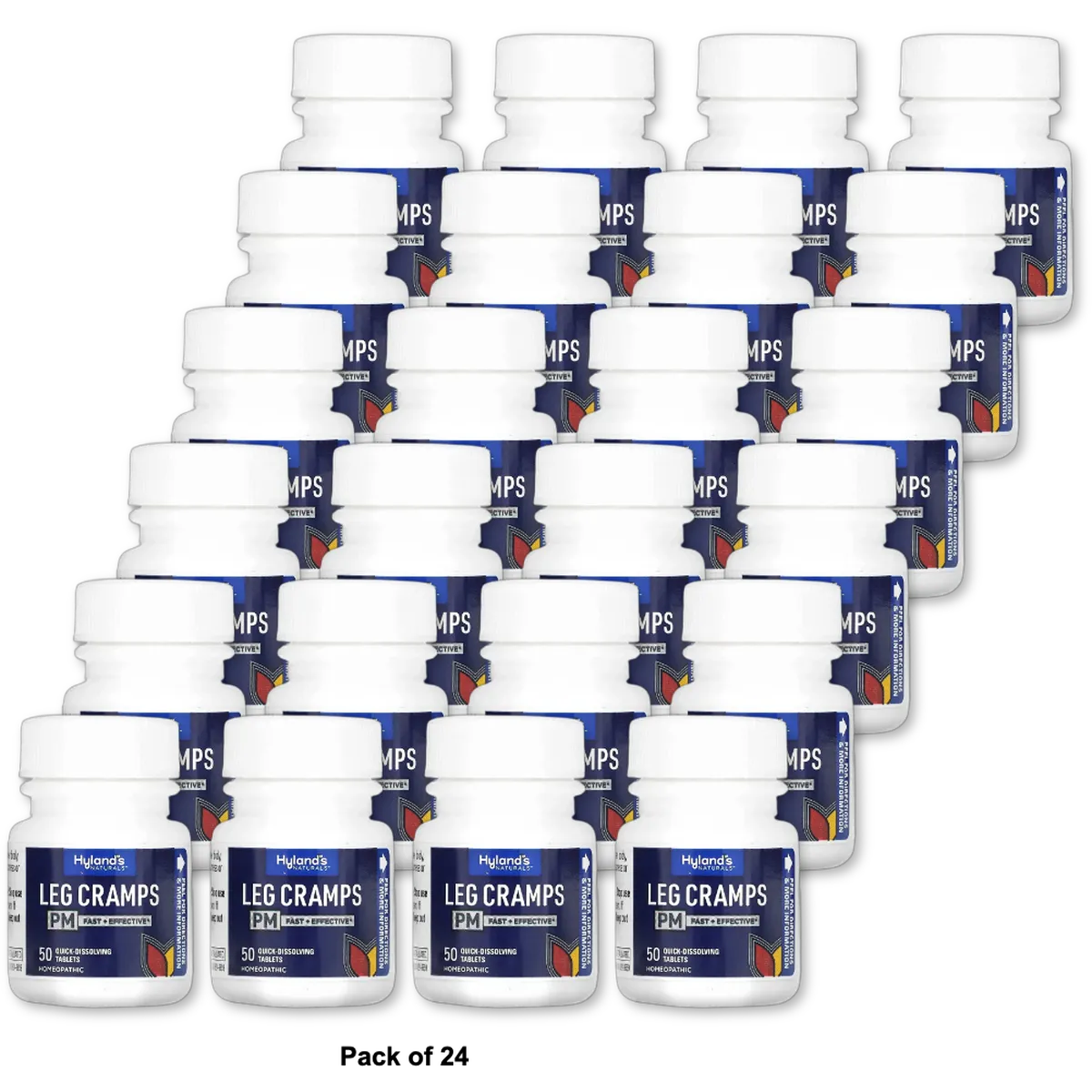 Hylands Leg Cramps PM Nighttime Cramp Relief Tablets 50 ea 1.28Oz (Pack of 24)