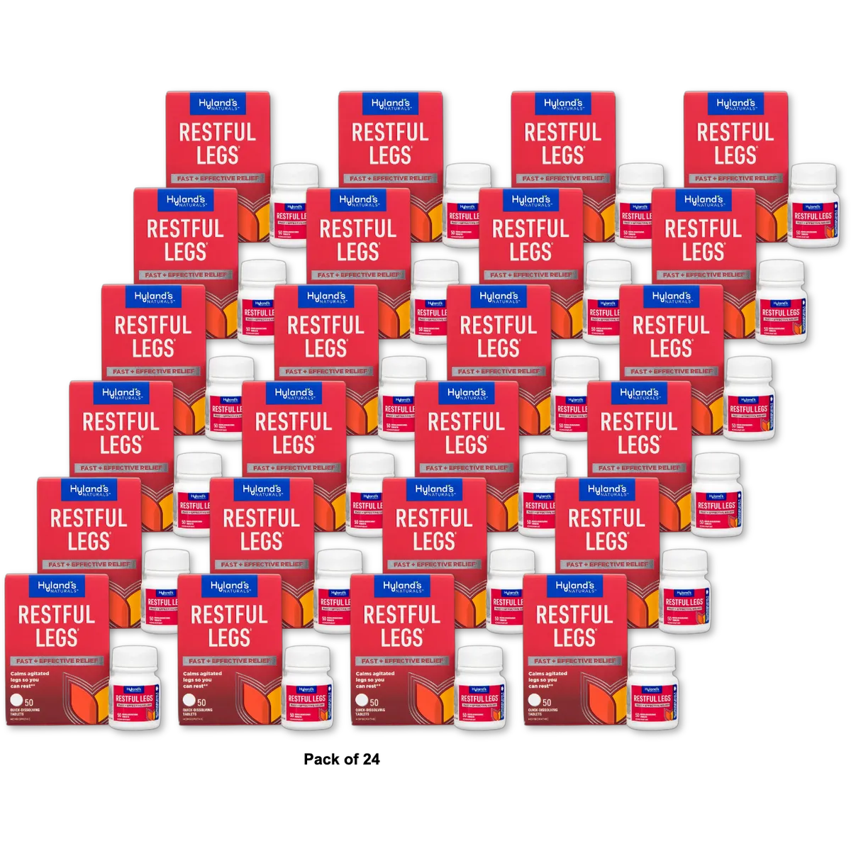 Hylands Restful Legs Safe And Effective Relief Homeopathic Tablets50 Ea 3.2Oz (Pack of 24)